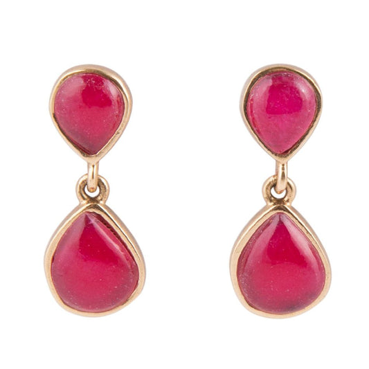 Ruby Onyx Handmade Bronze Earrings Drip to Drip