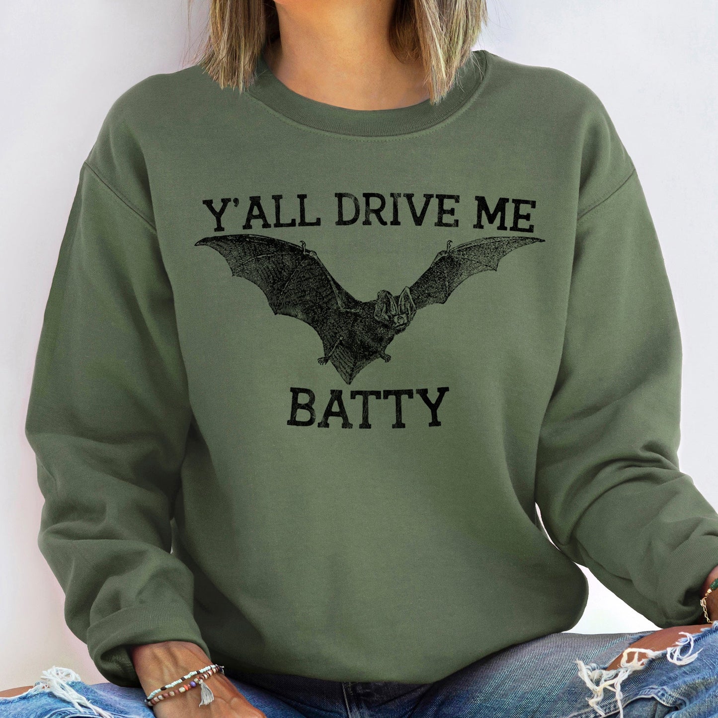 Y'all Drive Me Batty Halloween Sweatshirt