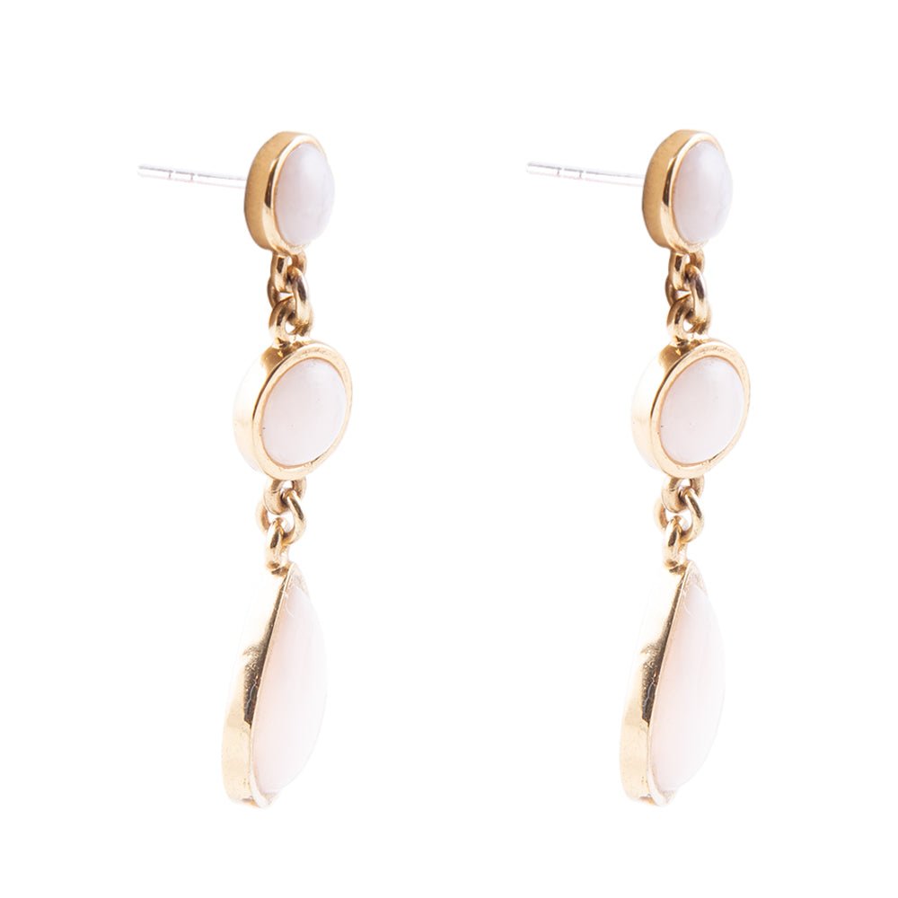 Drops of Pink Opal Earrings 2" Sterling Silver Posts Barse Jewelry
