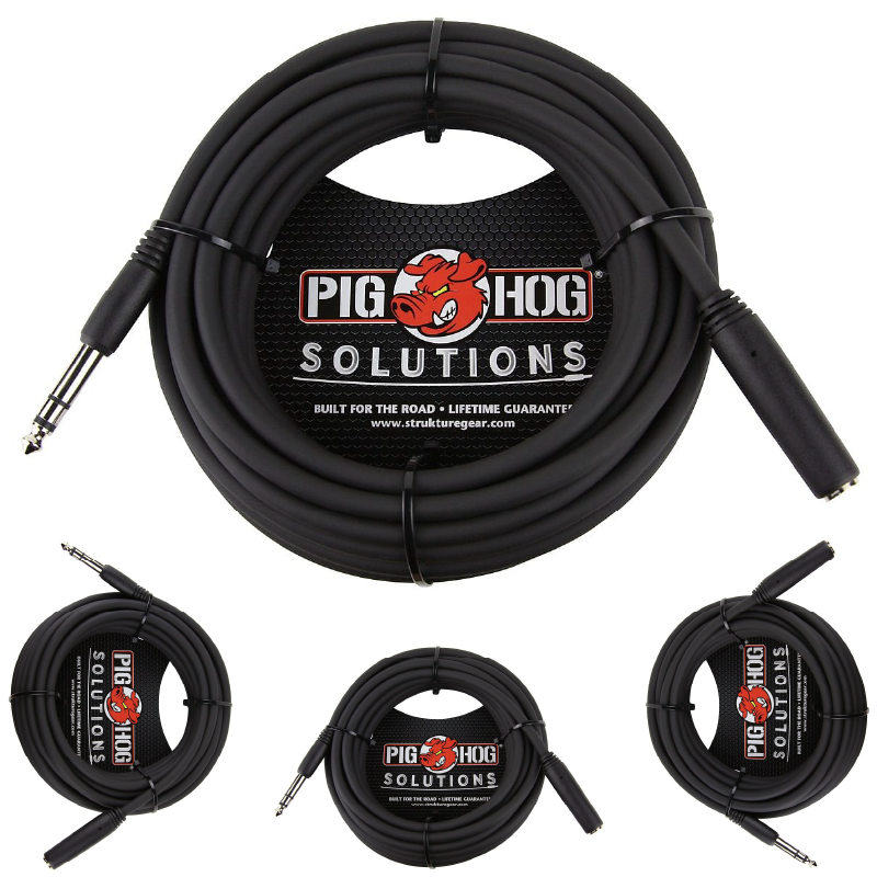 25ft Headphone Extension Cable 1/4' PHX14-25 Pig Hog