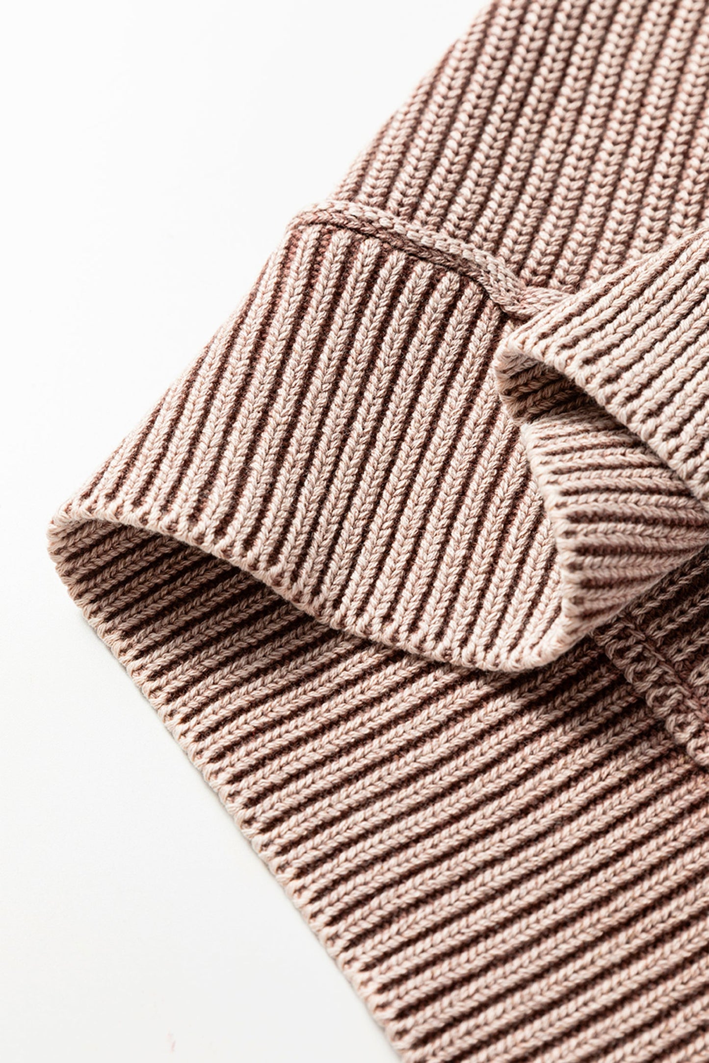 Chestnut Mineral Wash Knit Open Sweater Cardigan