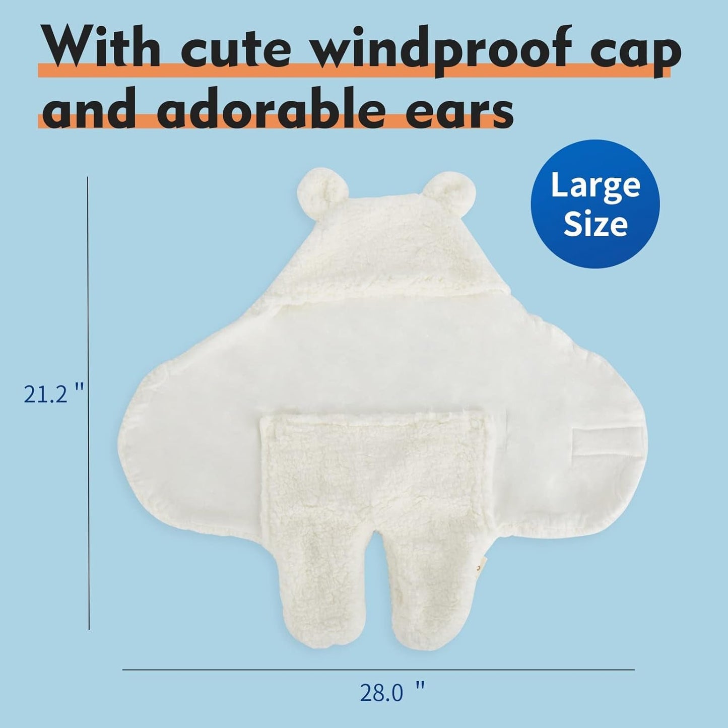 Baby Swaddle Blankets for Boys and Girls –Baby Swaddle Wrap – Warm Swaddling Sleep Sack Baby Clothes – Soft Receiving Baby Blanket – Cute Newborn Sleep Sacks (White)