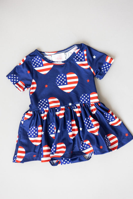 Twirl Bodysuit Short Sleeve I Heart the USA Mila & Rose