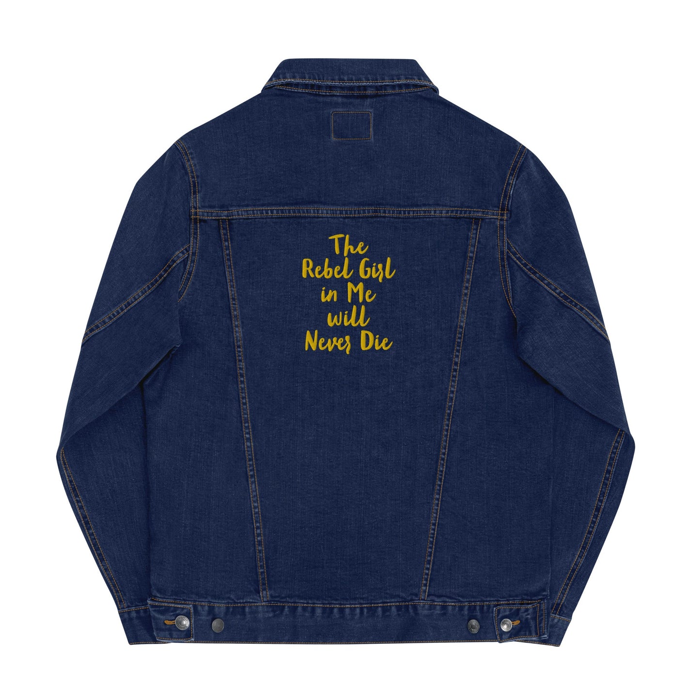 Embroidered Rebel Girl Denim Jacket Unisex