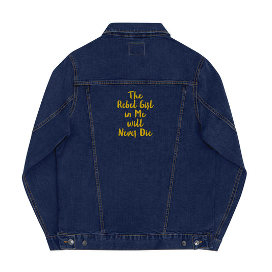 Embroidered Rebel Girl Denim Jacket Unisex