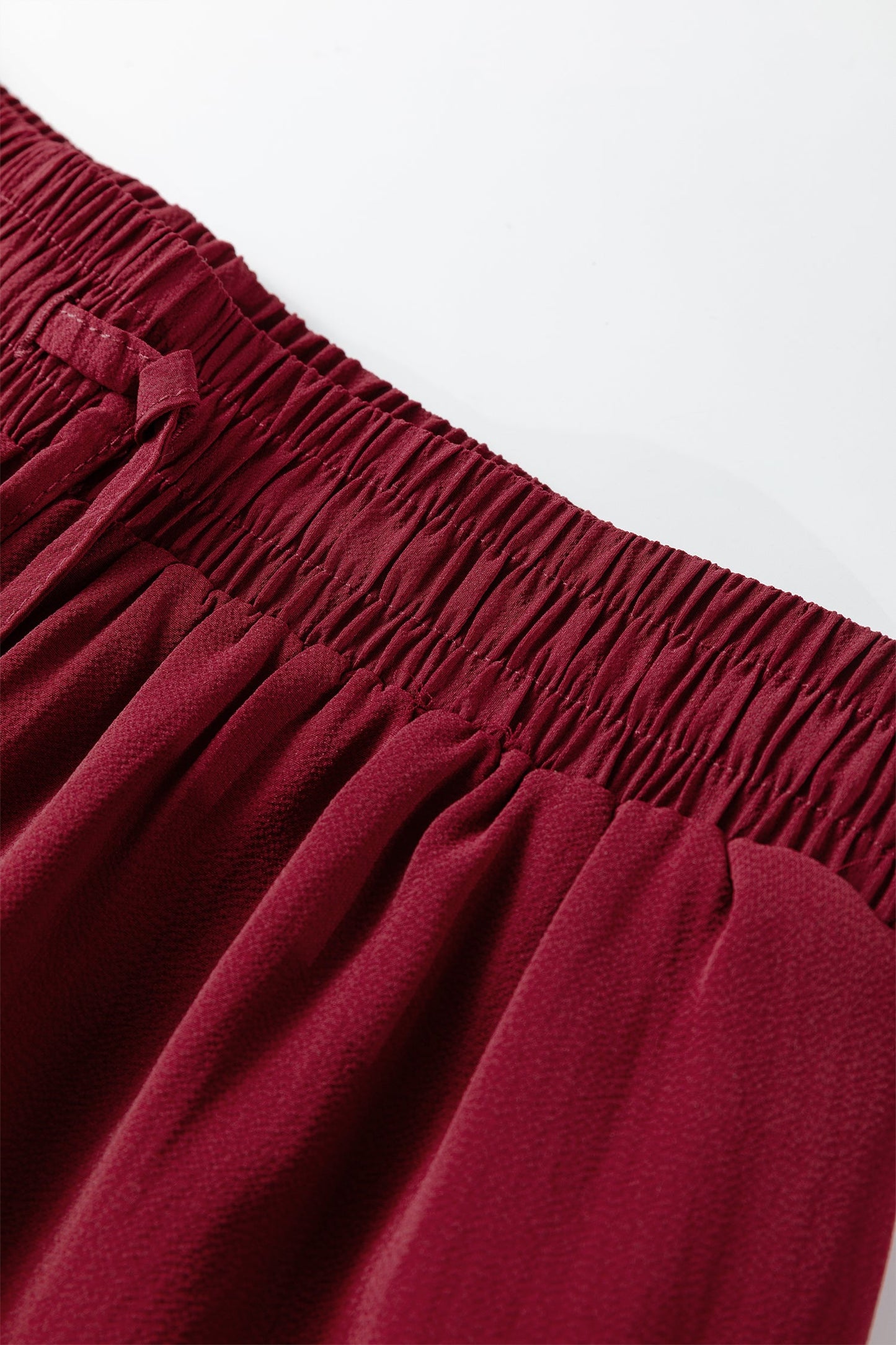 Fiery Red Black Frill Tiered Maxi Skirt Drawstring Waist