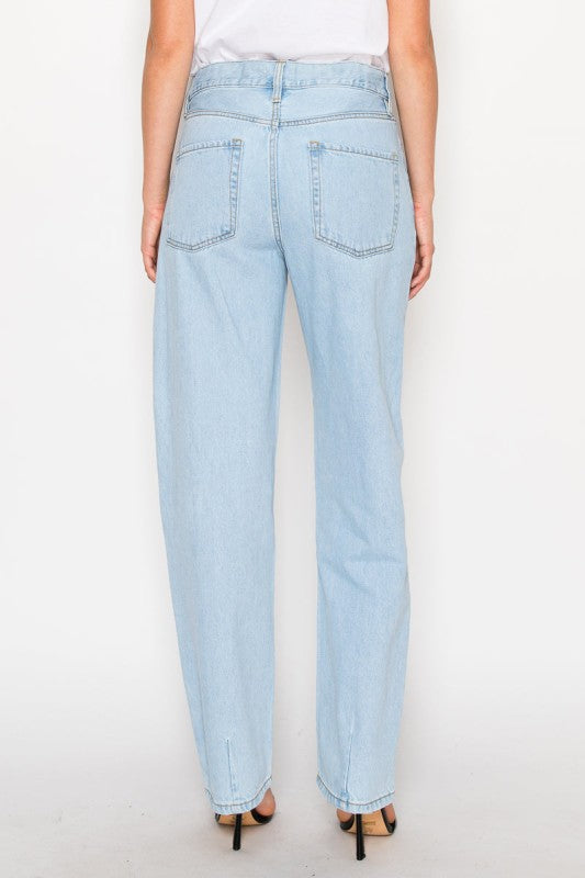 Tapered Baggy Mid-Rise Unisex Jeans DAT1001BGL