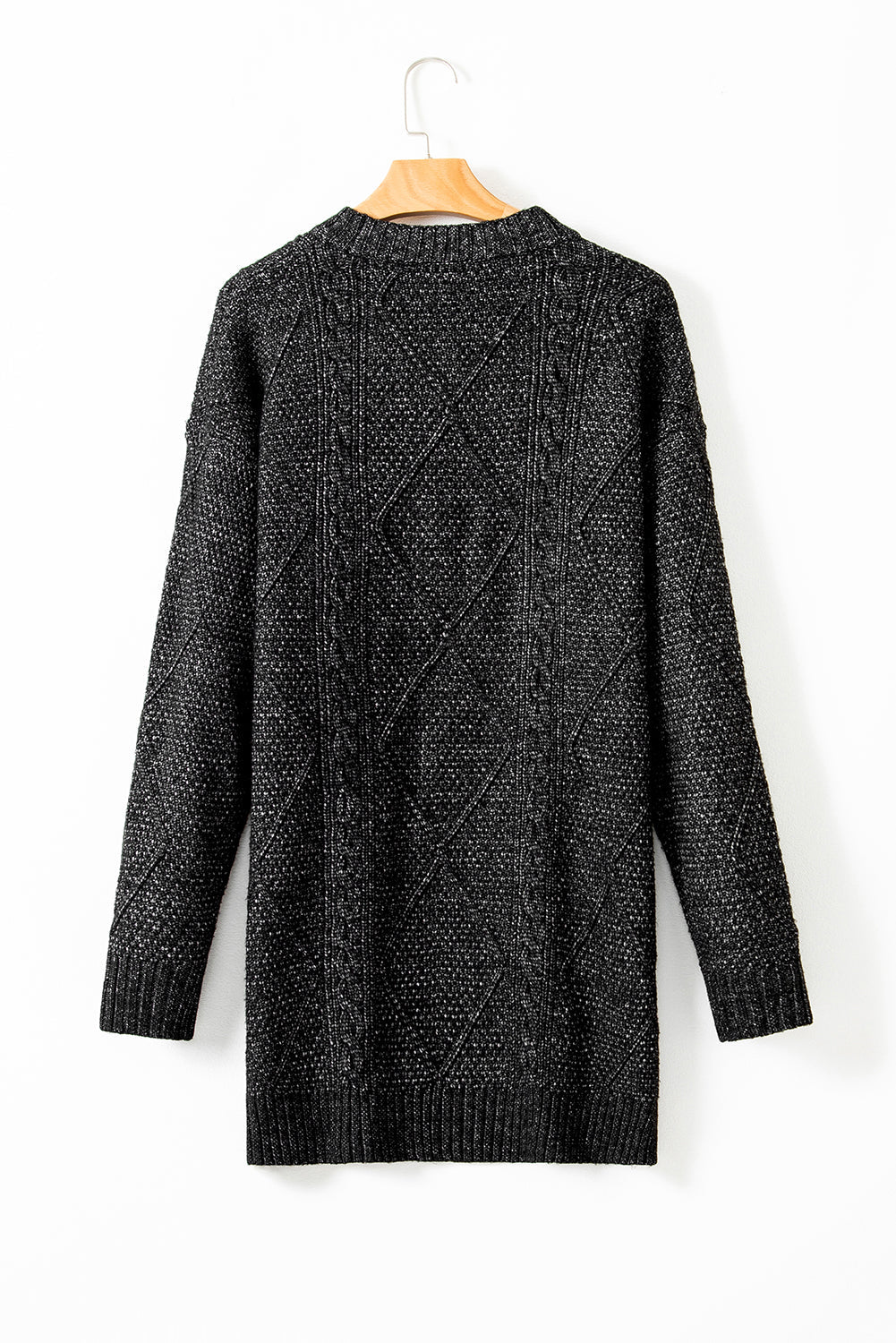 Parchment Twist Cable Knit Loose Fit Sweater Dress