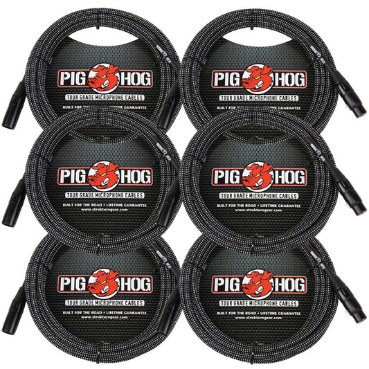 XLR High Performance Black & White Microphone Cable 20 Ft Pig Hog