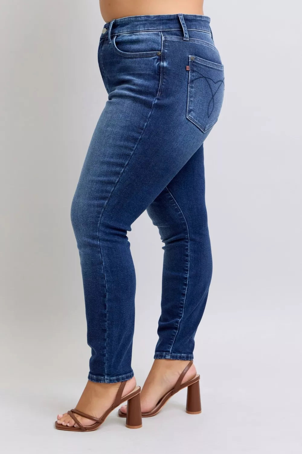 Washed Thermal Skinny Jeans Plus Size Full Size Judy Blue