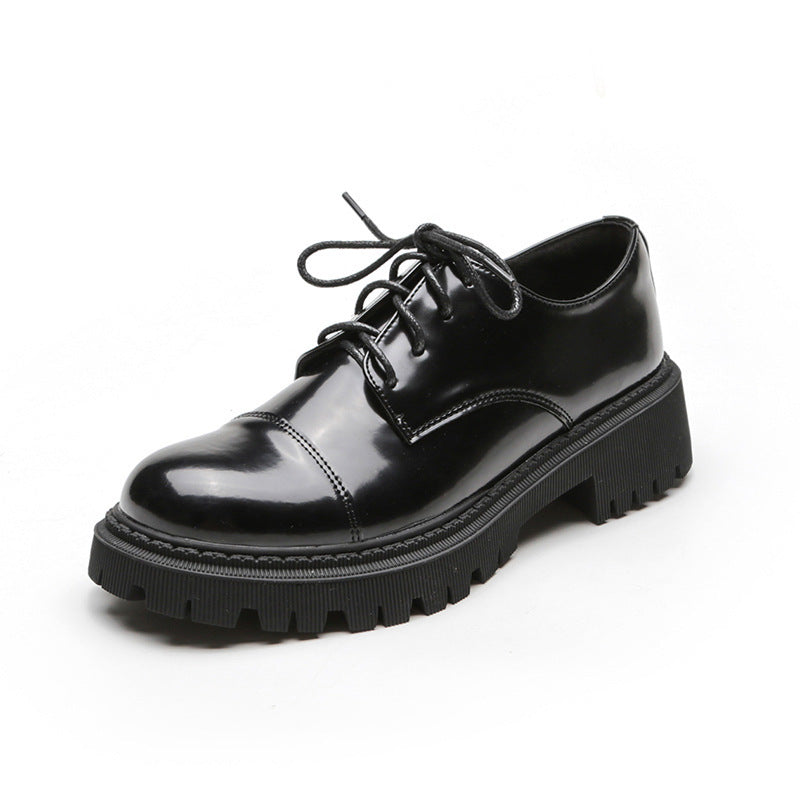 Solid-Color Retro Slip-On Platform Shoes Women’s Platform Shoes