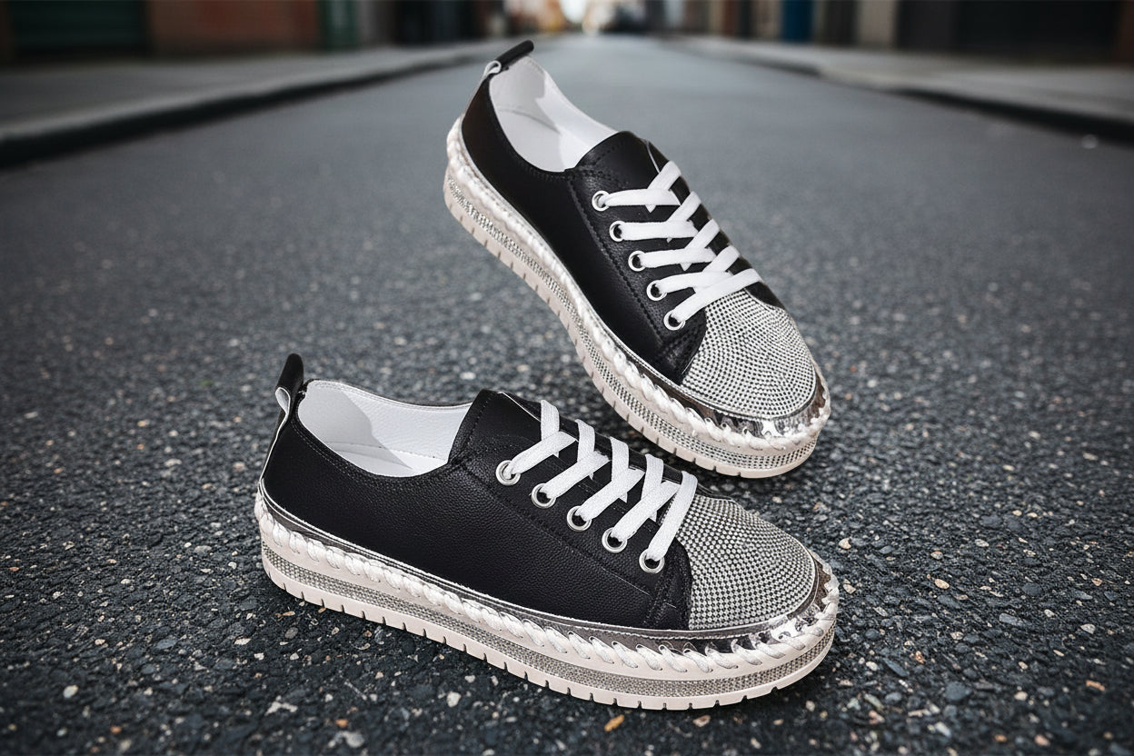 Women’s Plus Size Chunky Sole White Sneakers Casual Everyday Shoes