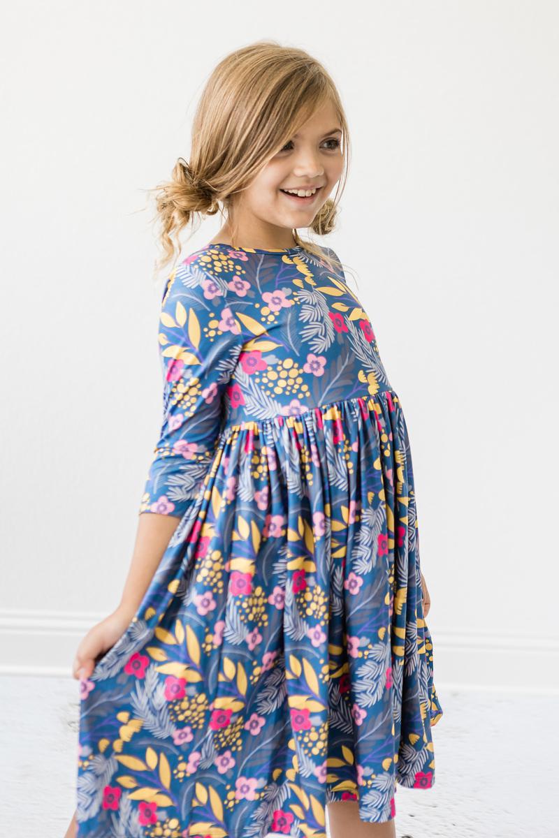 Flora 3/4 Sleeve Pocket Twirl Dress Mila & Rose