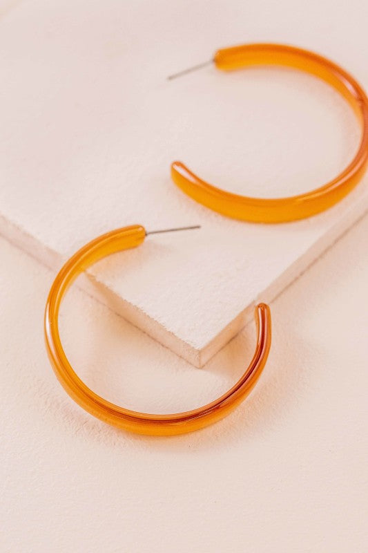 Simplistic Hoop Earrings Amber Hoop Earrings