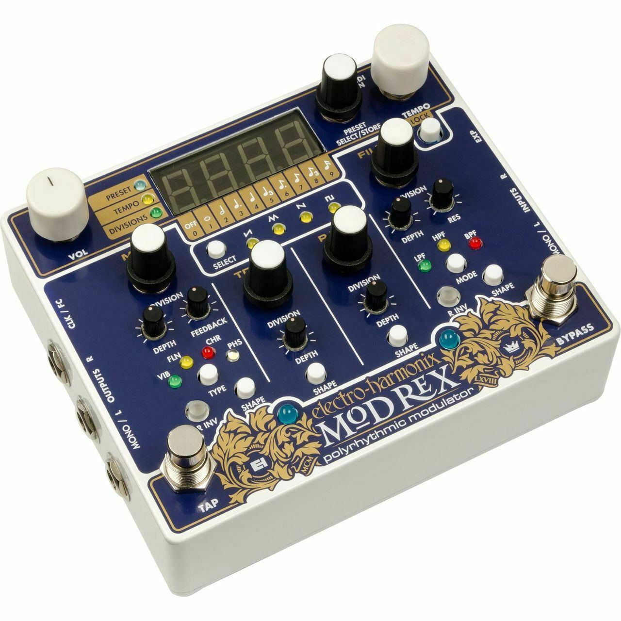 Mod Rex Polyrhythmic Modulator Pedal with Four Modulation Effects Electro Harmonix