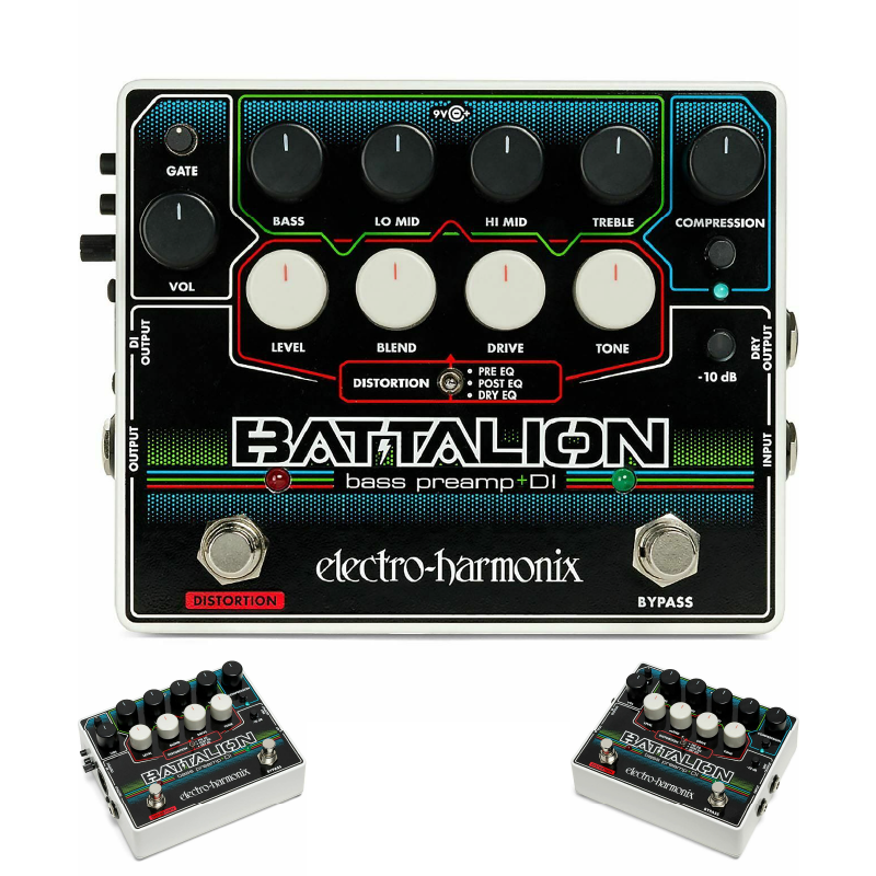 Electro Harmonix Battalion 4-Band EQ Bass Preamp and DI Effects Pedal