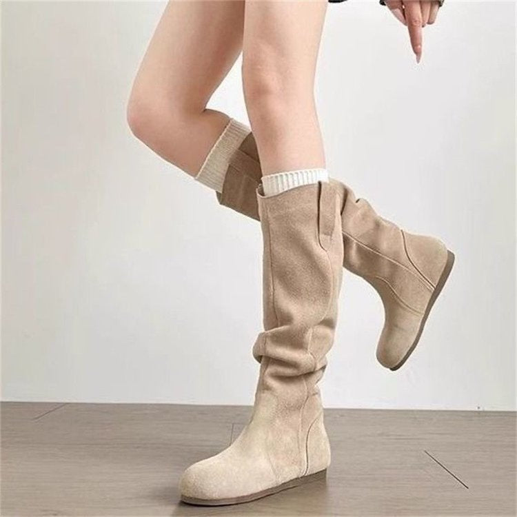 Creeper Knight Flat Heel Cowboy Boots for Women
