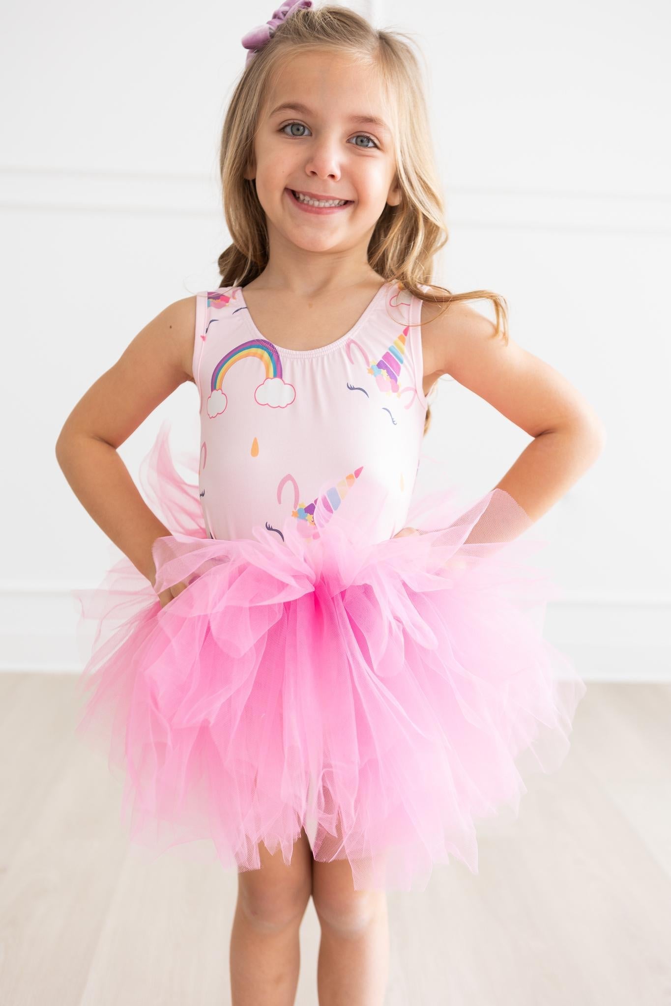 Bubblegum Unicorn Tank Tutu Leotard with Full Fluffy Layers