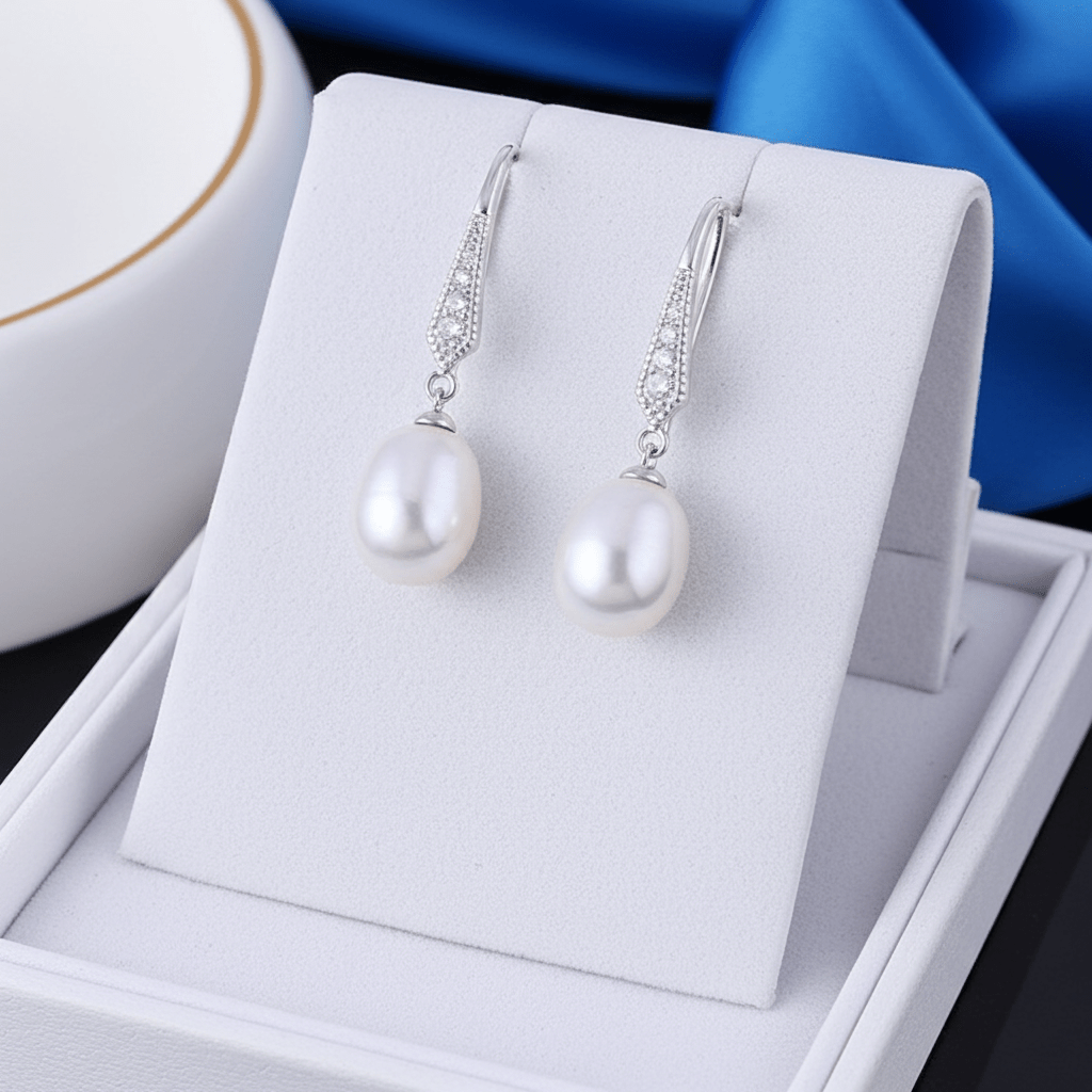 Pearl Drop Earrings Hypoallergenic 925 Sterling Silver Earrings Amtikiss Casuals