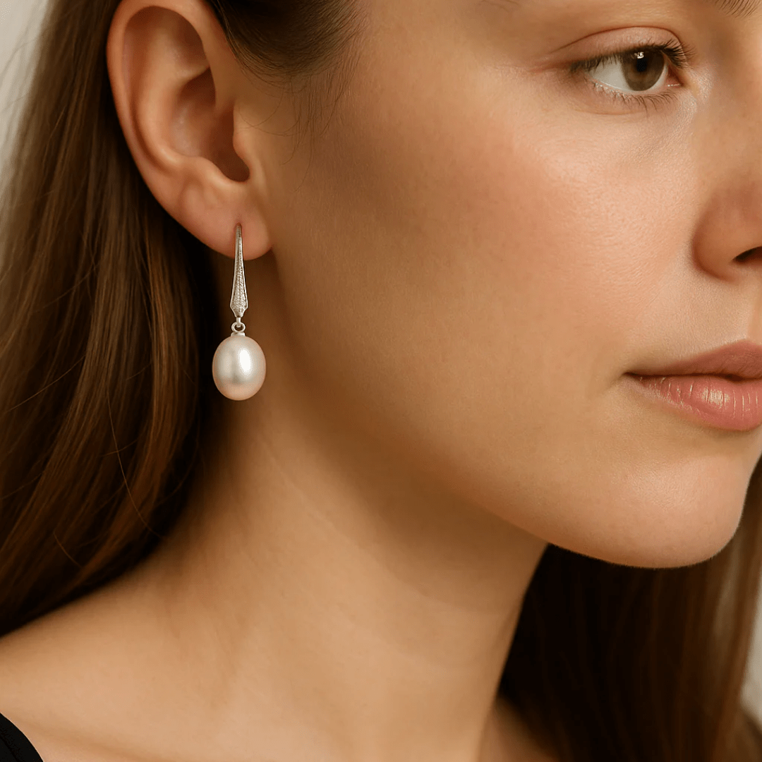 Pearl Drop Earrings Hypoallergenic 925 Sterling Silver Earrings Amtikiss Casuals