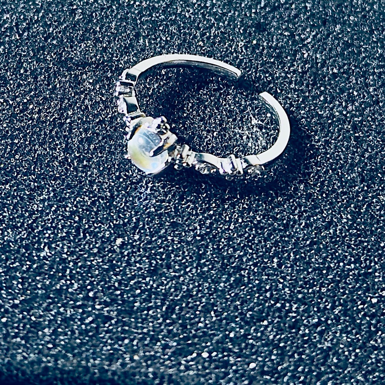 Moonstone Adjustable Butterfly Ring 925 Sterling Silver Elegant