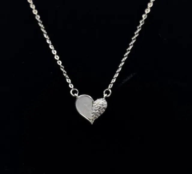 Symmetric Heart Pendant Stainless Steel Necklace Elegant Heart Pendant Jewelry