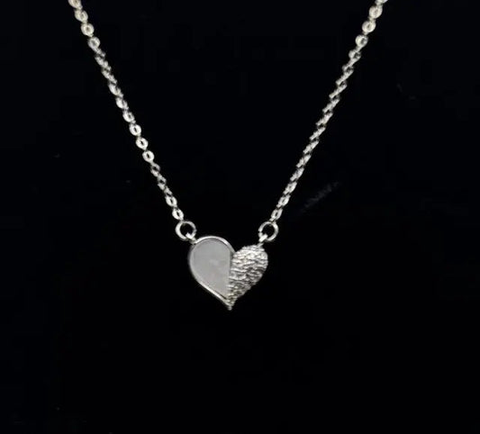 Symmetric Heart Pendant Stainless Steel Necklace Elegant Heart Pendant Jewelry
