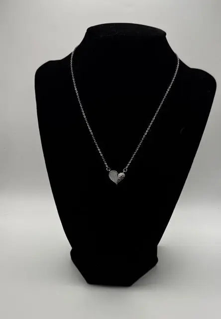 Symmetric Heart Pendant Stainless Steel Necklace Elegant Heart Pendant Jewelry