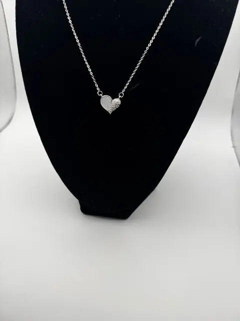 Symmetric Heart Pendant Stainless Steel Necklace Elegant Heart Pendant Jewelry