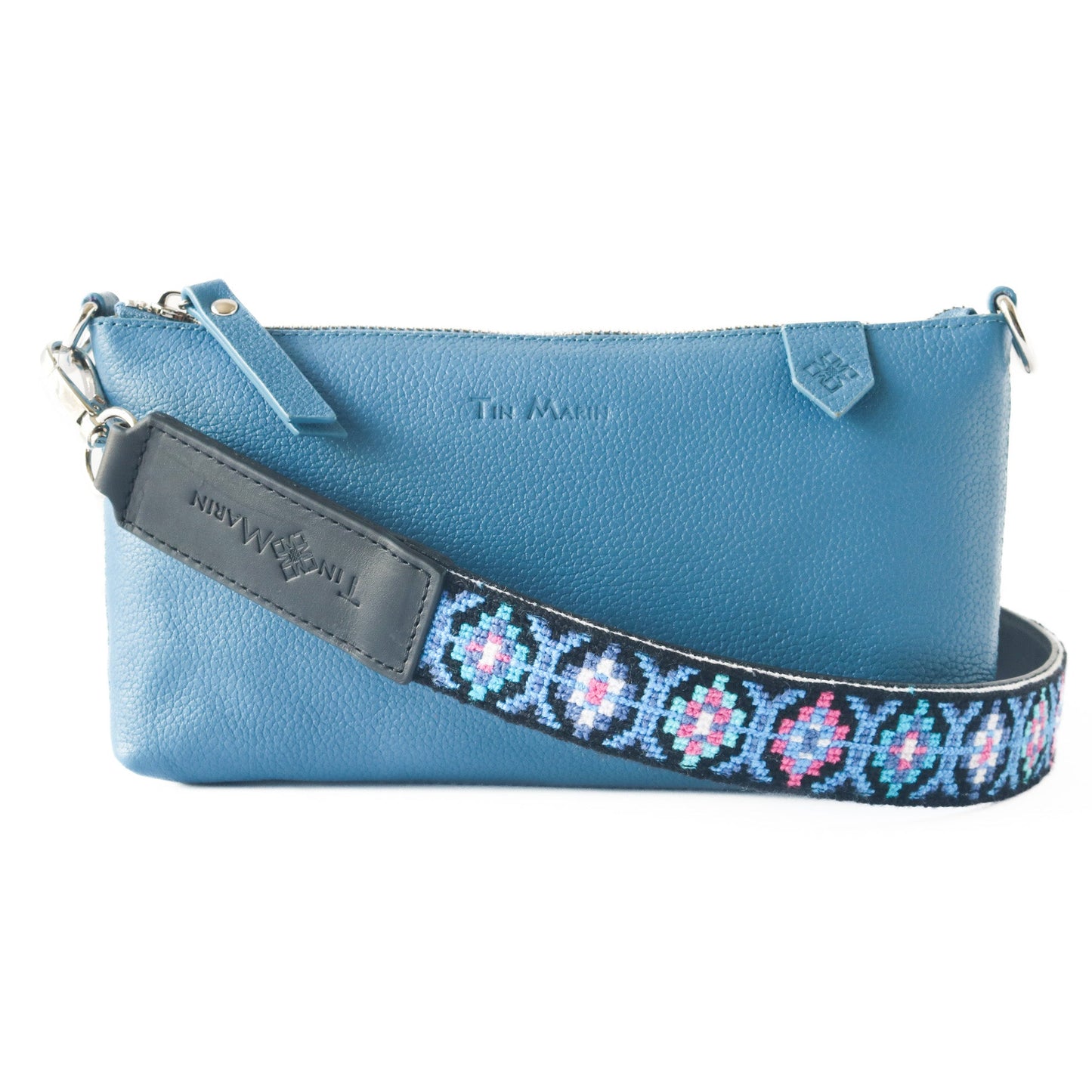 Woven Blue & Pink Leather Bag Strap Mai