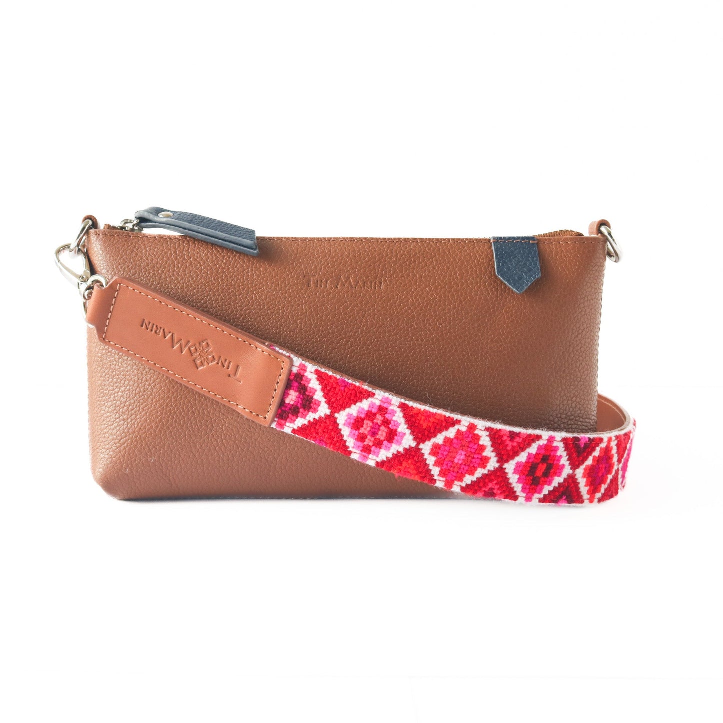 Woven Poppy Bag Strap with Leather Mai