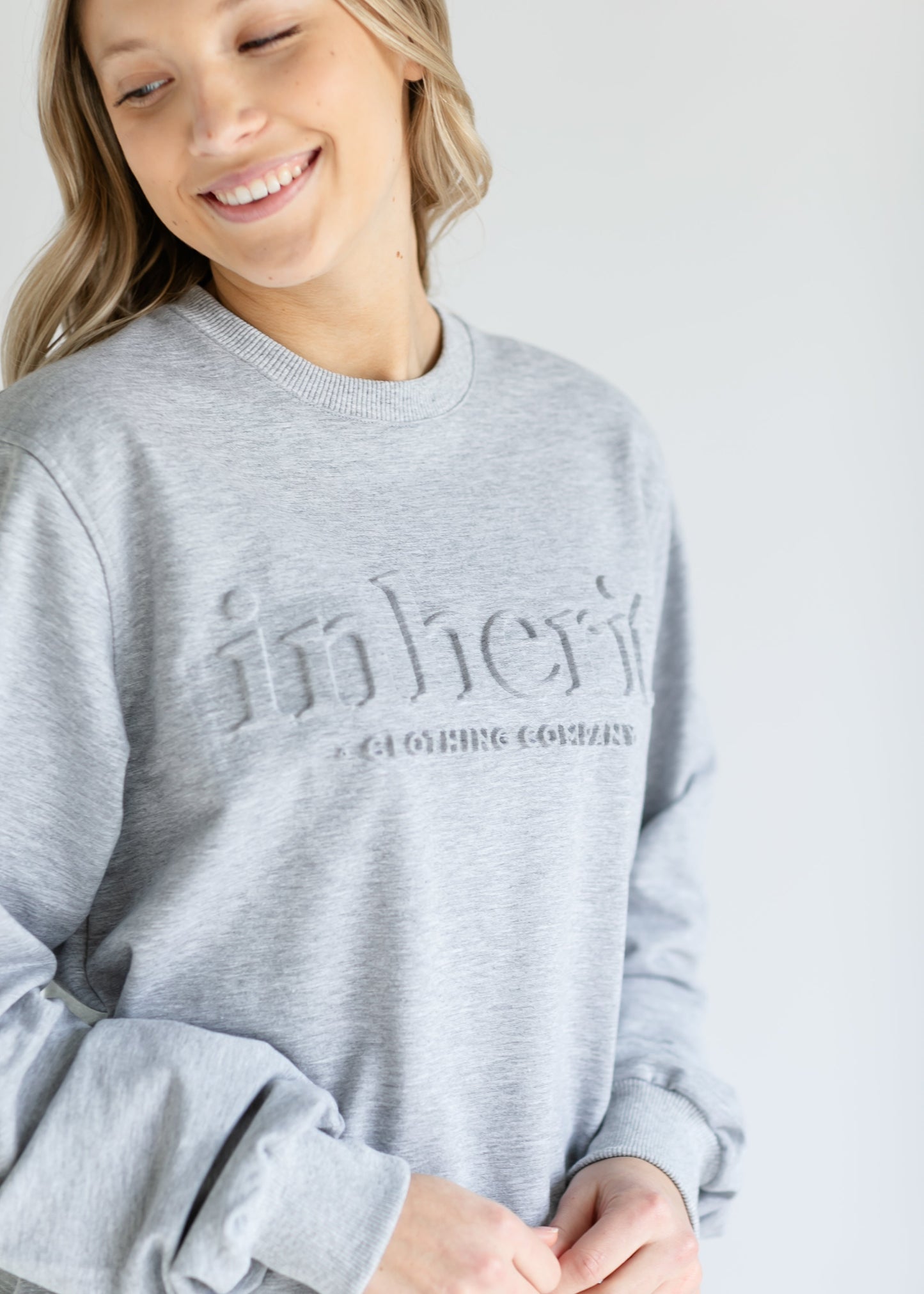 Embossed Inherit Logo Crewneck Sweatshirt Lightweight Crewneck Sweatshirt Inherit Co.