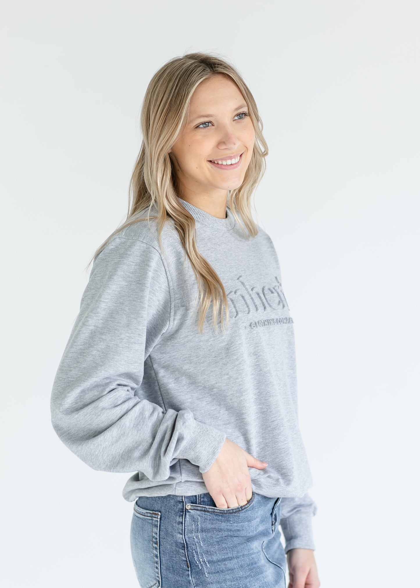 Embossed Inherit Logo Crewneck Sweatshirt Lightweight Crewneck Sweatshirt Inherit Co.