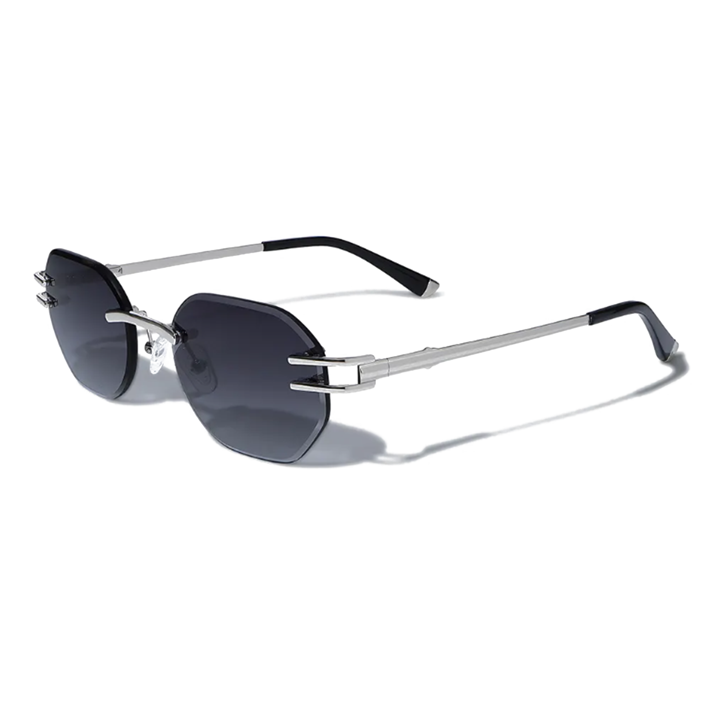 Emil Rimless Rectangle Sunglasses Metal Frameless Emil