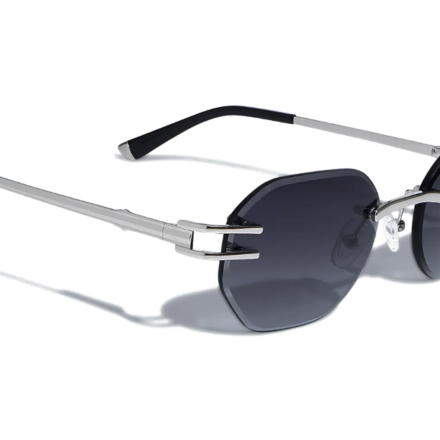 Emil Rimless Rectangle Sunglasses Metal Frameless Emil