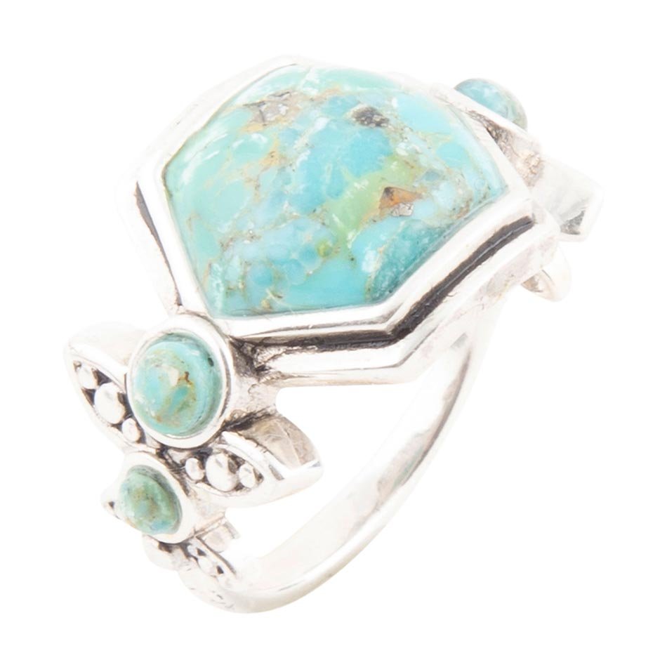 Blue Turquoise Ring Sterling Silver Emile