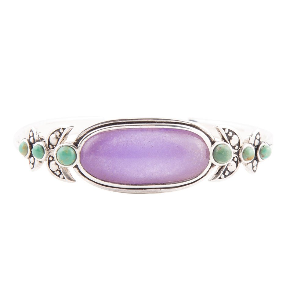 Purple Quartz Oval Sterling Silver Cuff Bracelet Emile