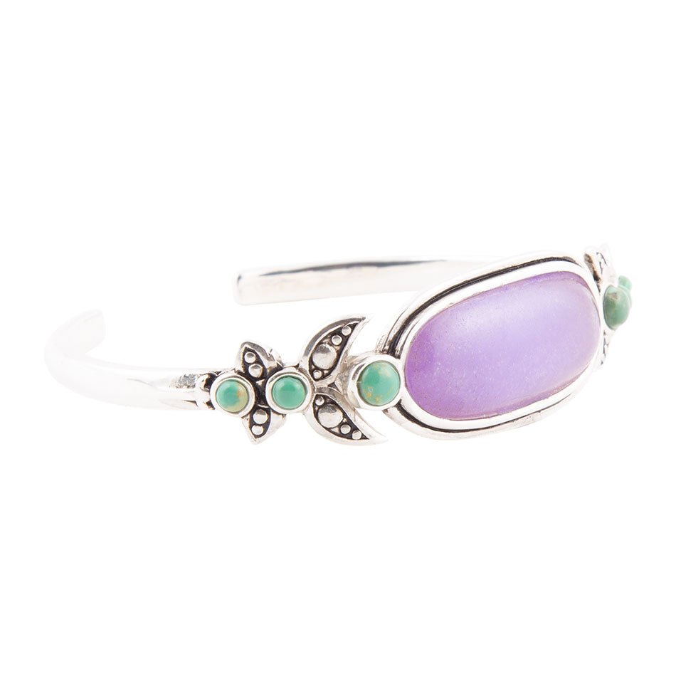 Purple Quartz Oval Sterling Silver Cuff Bracelet Emile