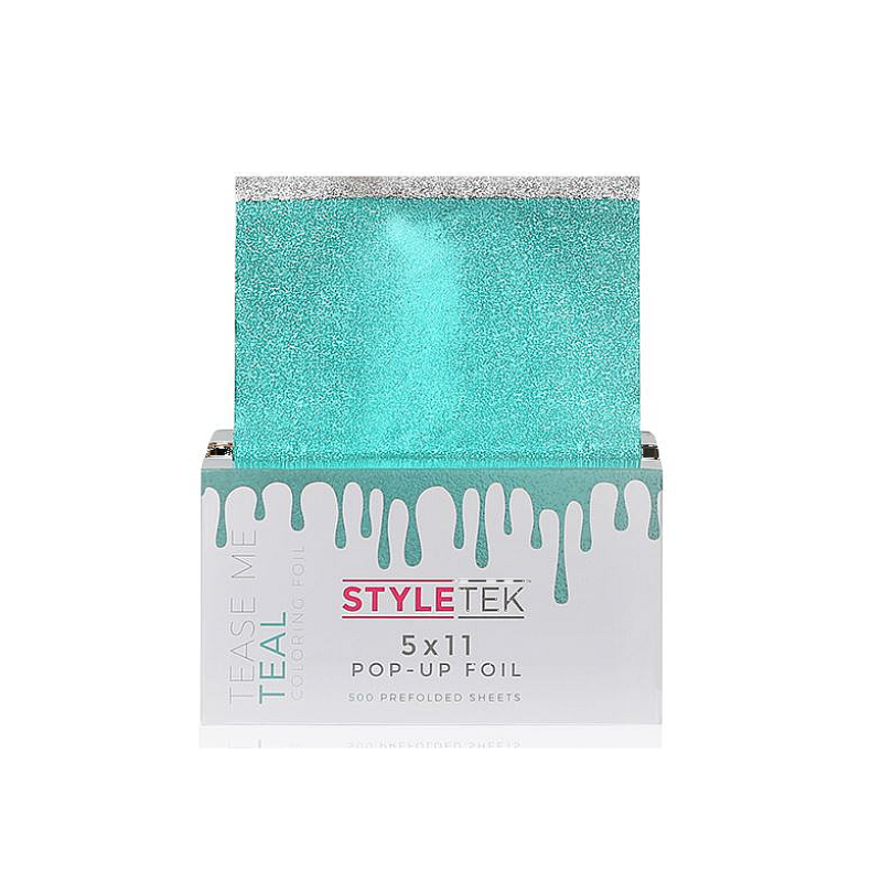 Tease Me Teal Embossed Pop-Up Foil 5x11 500ct Styletek