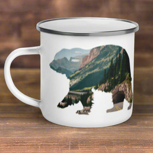 Glacier National Park Bear Camp 12oz Enamel Mug