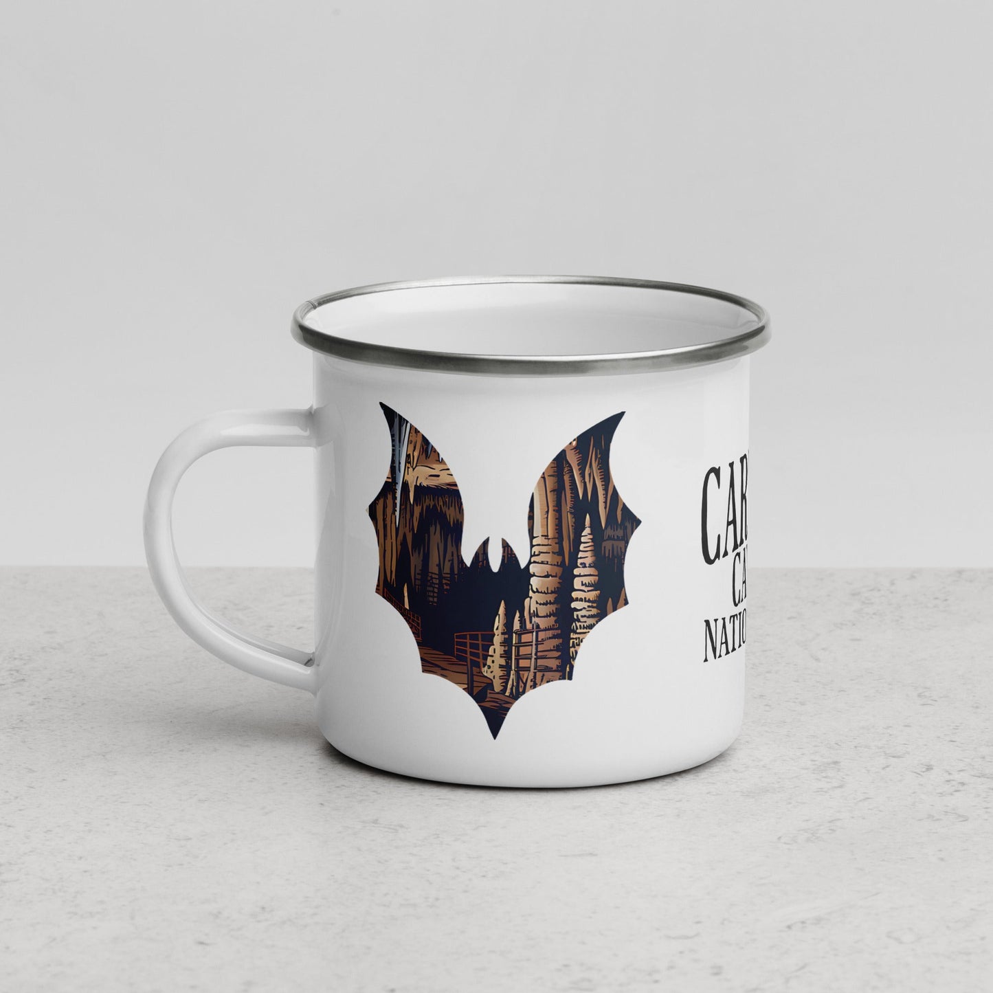 Enamel Durable 12oz Camp Mug Carlsbad Caverns National Park Bat
