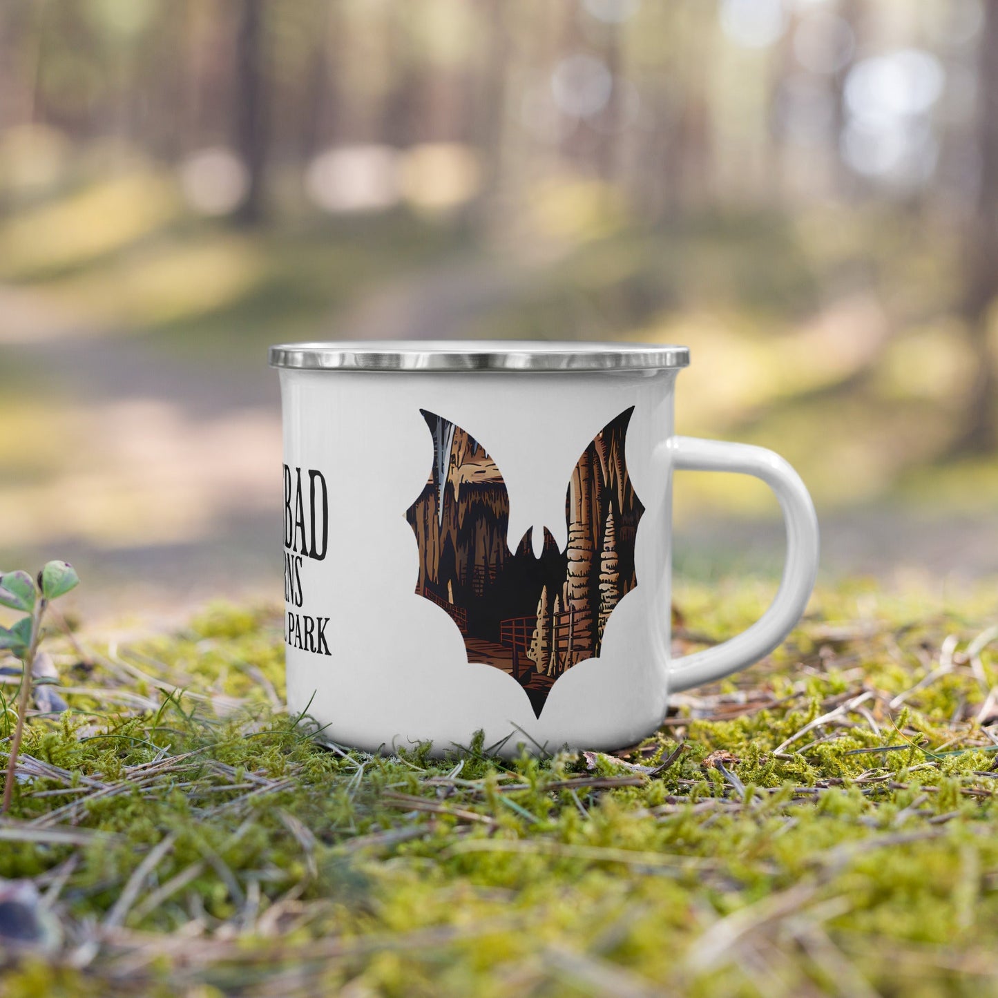 Enamel Durable 12oz Camp Mug Carlsbad Caverns National Park Bat