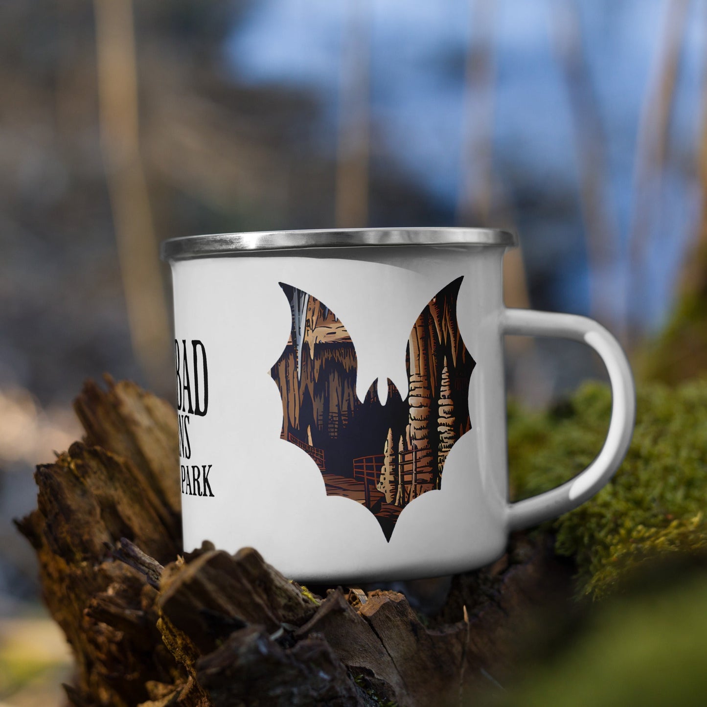 Enamel Durable 12oz Camp Mug Carlsbad Caverns National Park Bat