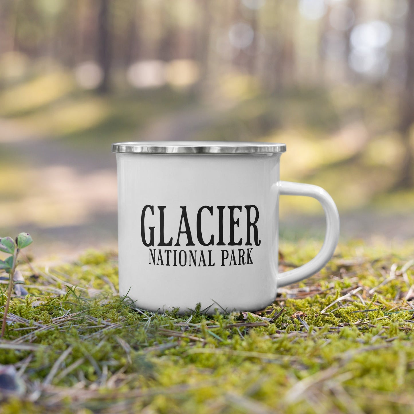 Glacier National Park Sign Enamel Camp Mug