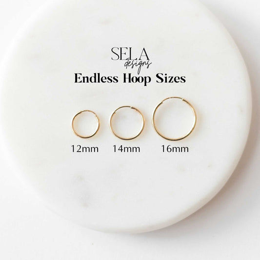 Endless Hoops Dainty Hoop Earrings Sela Designs