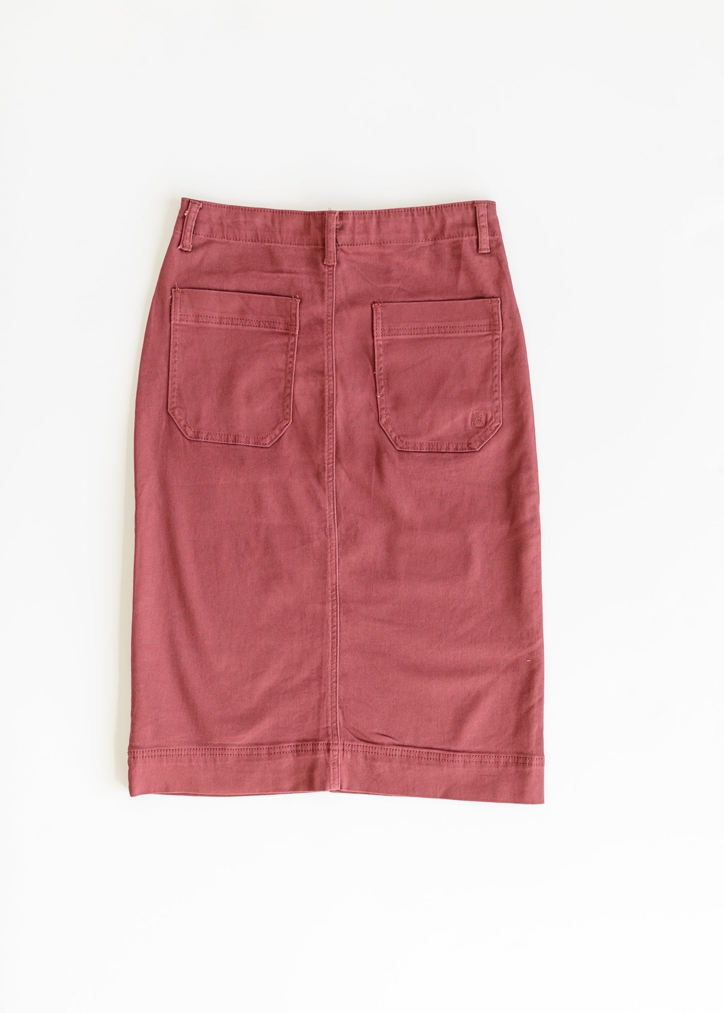Cotton Twill Stretch Midi Skirt Erica