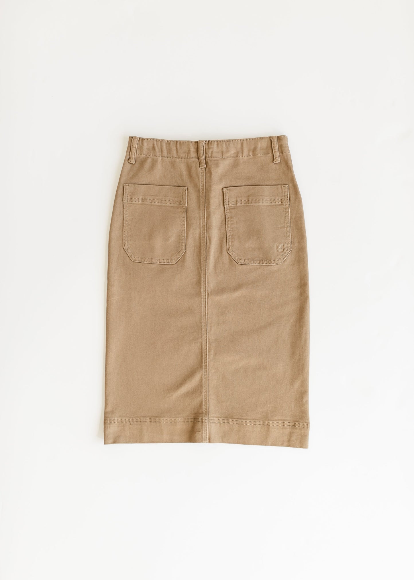 Cotton Twill Stretch Midi Skirt Erica