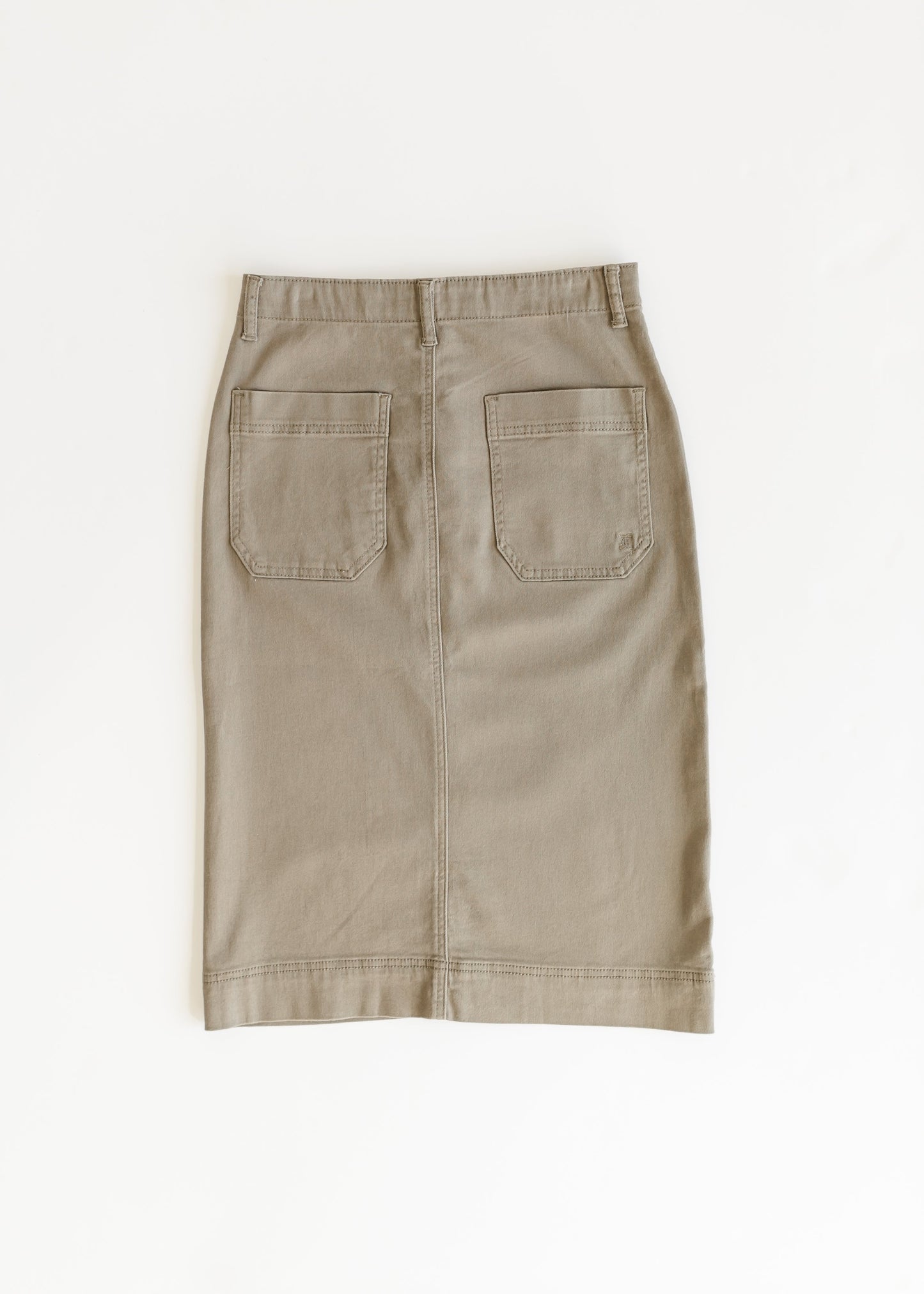 Cotton Twill Stretch Midi Skirt Erica