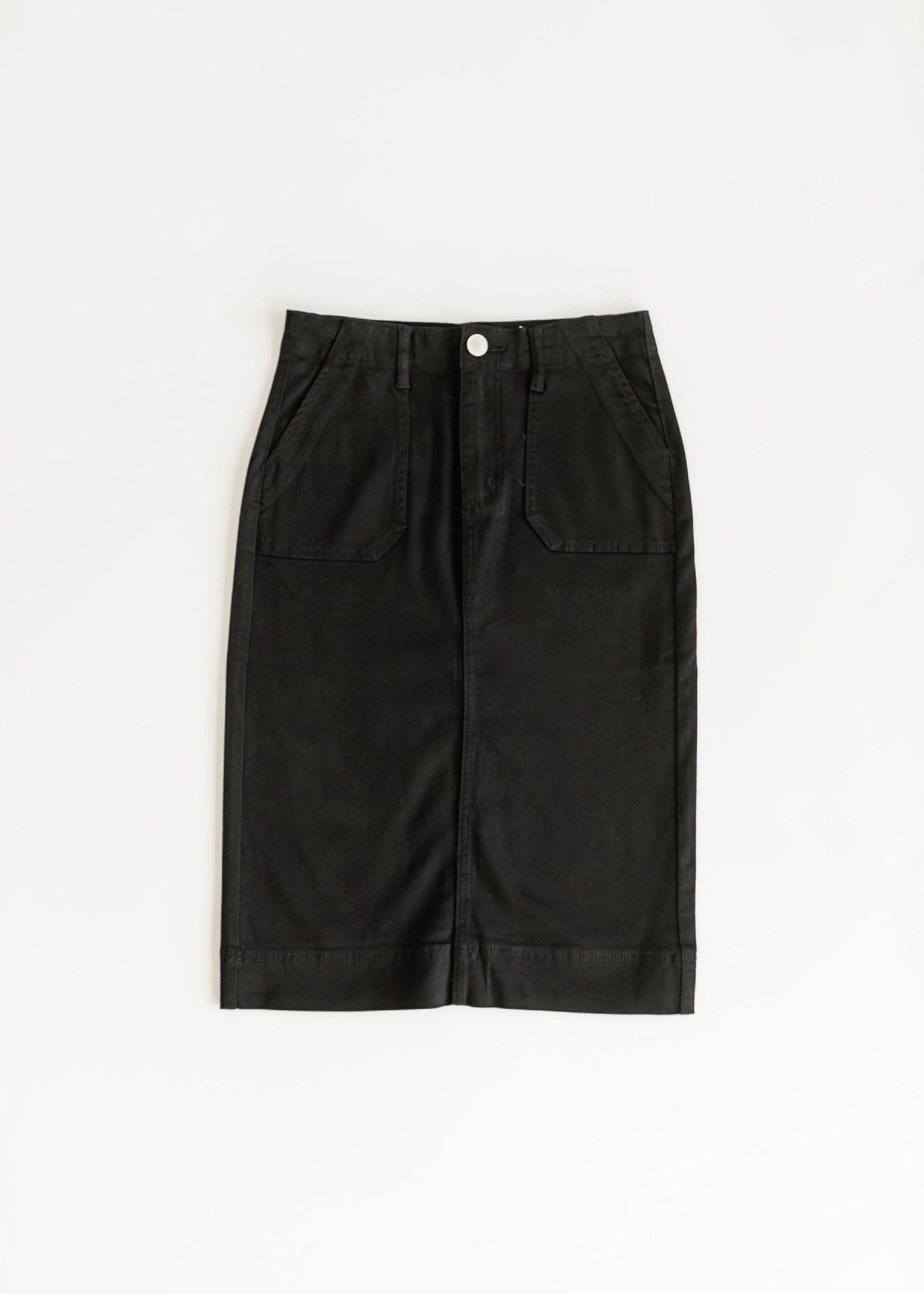 Cotton Twill Stretch Midi Skirt Erica