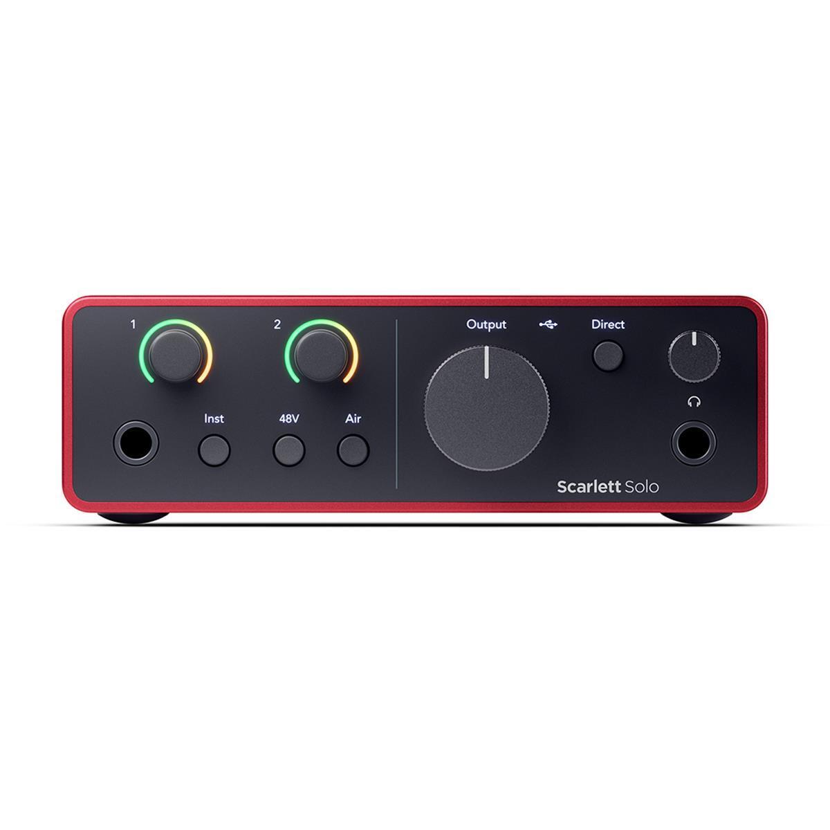Focusrite Scarlett Solo Studio 4th Gen Ultra-Low Noise USB Interface with Mic, Headphones, Software Suite
